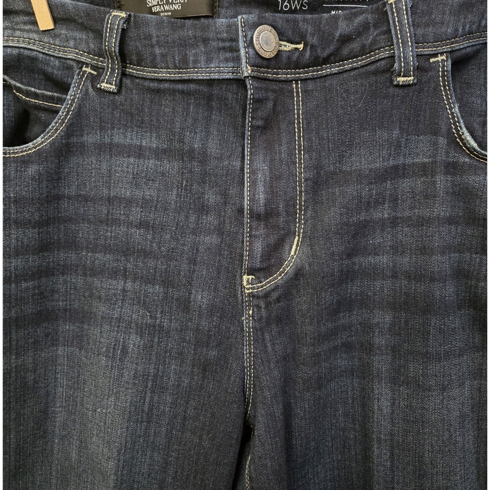 Simply Vera Vera Wang Mid Rise Skinny Jeans Dark Wash Plus Size 16WS - Picture 3 of 8